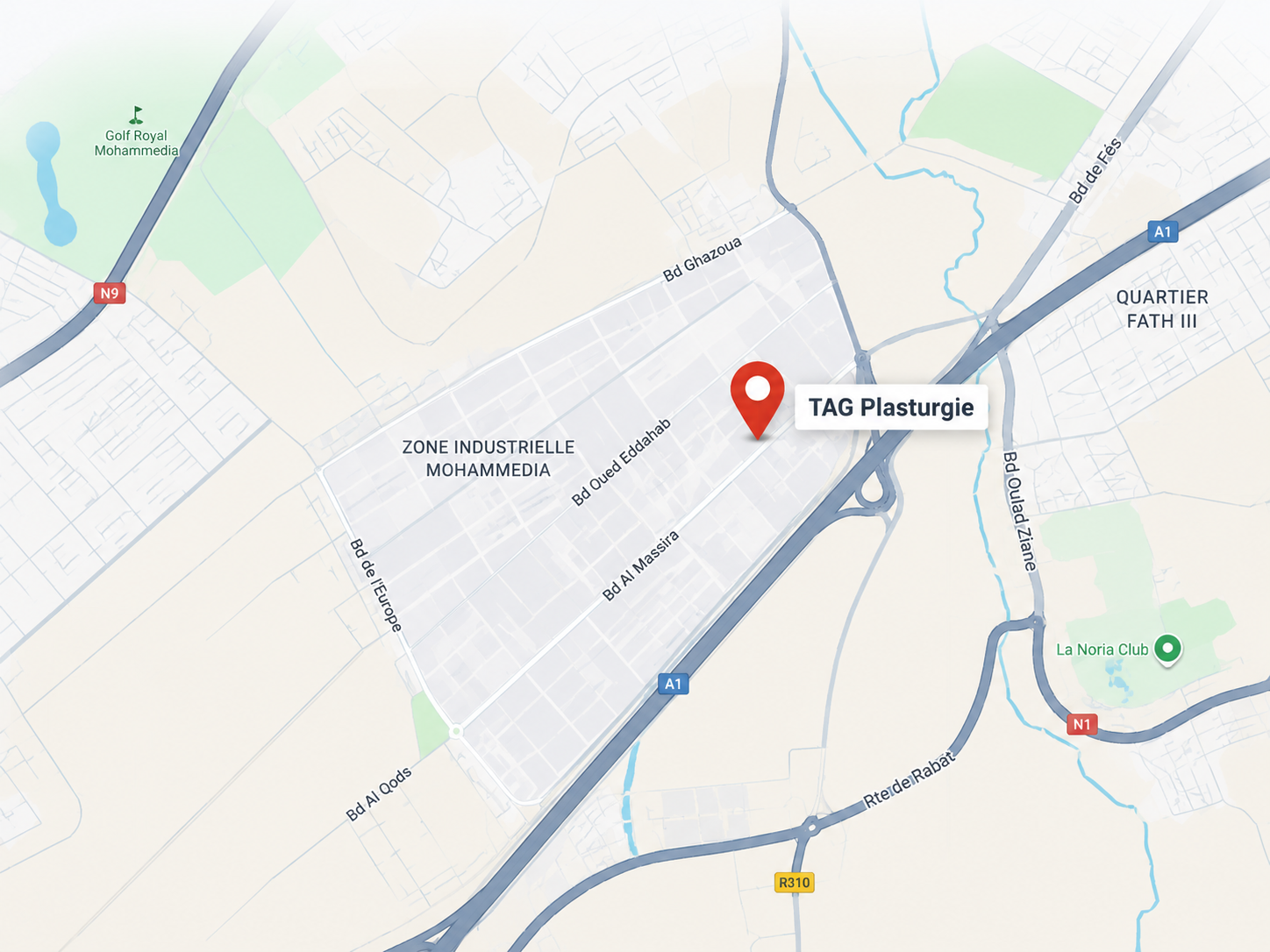 Localisation TAG Plasturgie Mohammedia